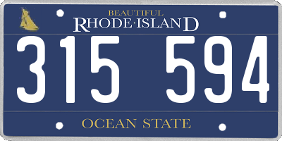 RI license plate 315594