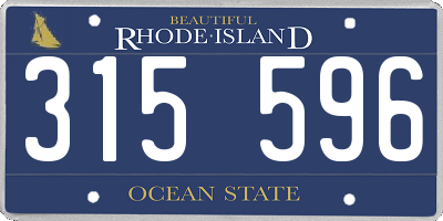 RI license plate 315596