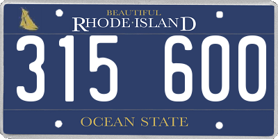 RI license plate 315600