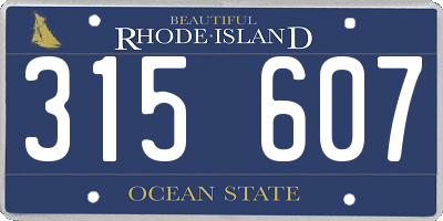 RI license plate 315607