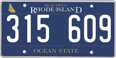 RI license plate 315609