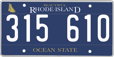 RI license plate 315610