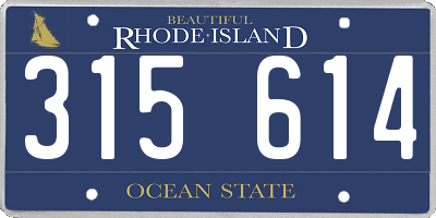 RI license plate 315614