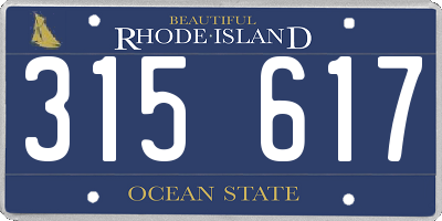 RI license plate 315617