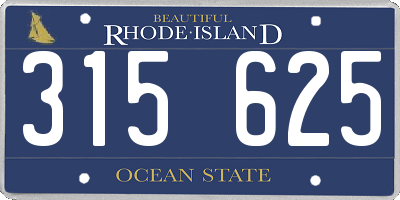 RI license plate 315625
