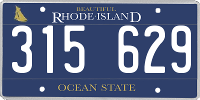 RI license plate 315629