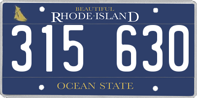 RI license plate 315630