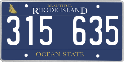 RI license plate 315635