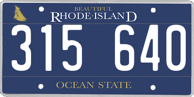 RI license plate 315640