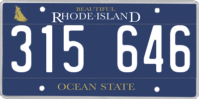 RI license plate 315646