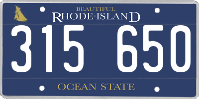 RI license plate 315650