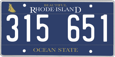 RI license plate 315651