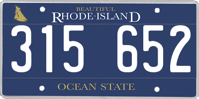 RI license plate 315652