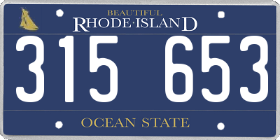 RI license plate 315653