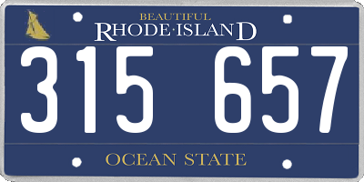 RI license plate 315657