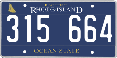 RI license plate 315664