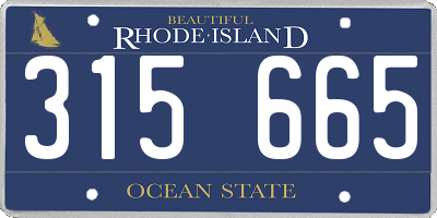 RI license plate 315665