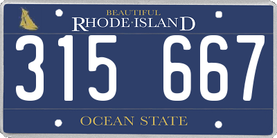 RI license plate 315667