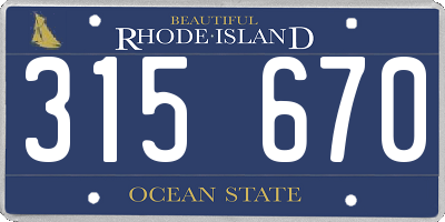 RI license plate 315670