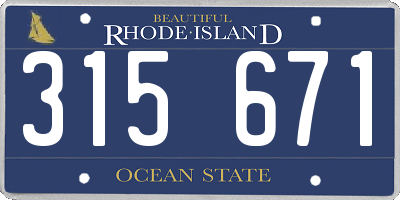 RI license plate 315671
