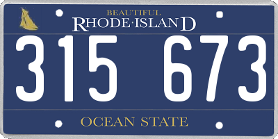 RI license plate 315673