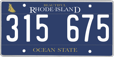 RI license plate 315675