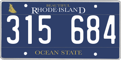RI license plate 315684