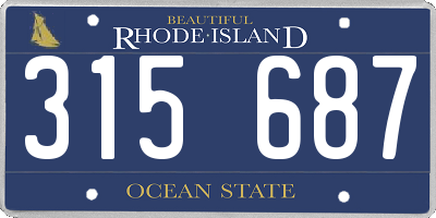 RI license plate 315687