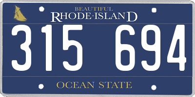 RI license plate 315694
