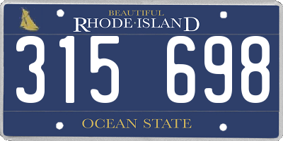RI license plate 315698