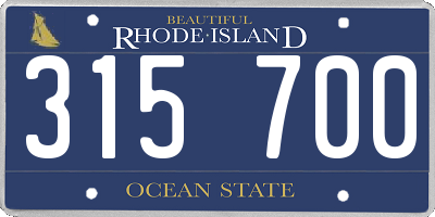 RI license plate 315700