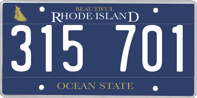 RI license plate 315701