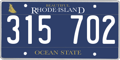 RI license plate 315702
