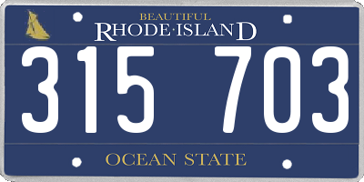 RI license plate 315703