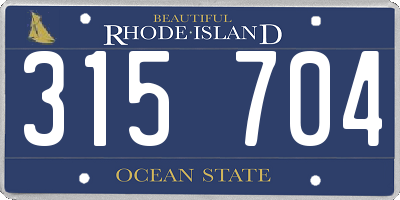 RI license plate 315704