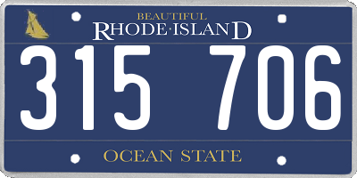 RI license plate 315706