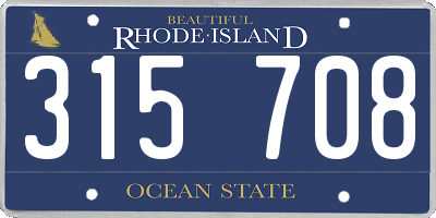 RI license plate 315708