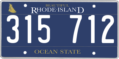 RI license plate 315712