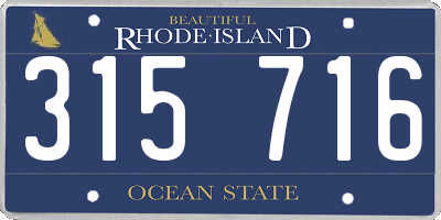 RI license plate 315716