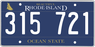 RI license plate 315721