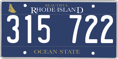 RI license plate 315722