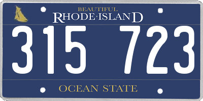 RI license plate 315723