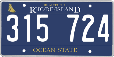 RI license plate 315724