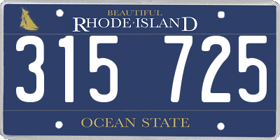 RI license plate 315725
