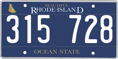 RI license plate 315728