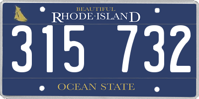 RI license plate 315732