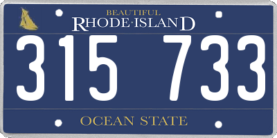 RI license plate 315733