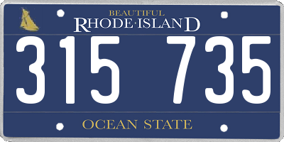 RI license plate 315735