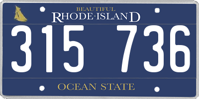 RI license plate 315736
