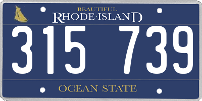 RI license plate 315739